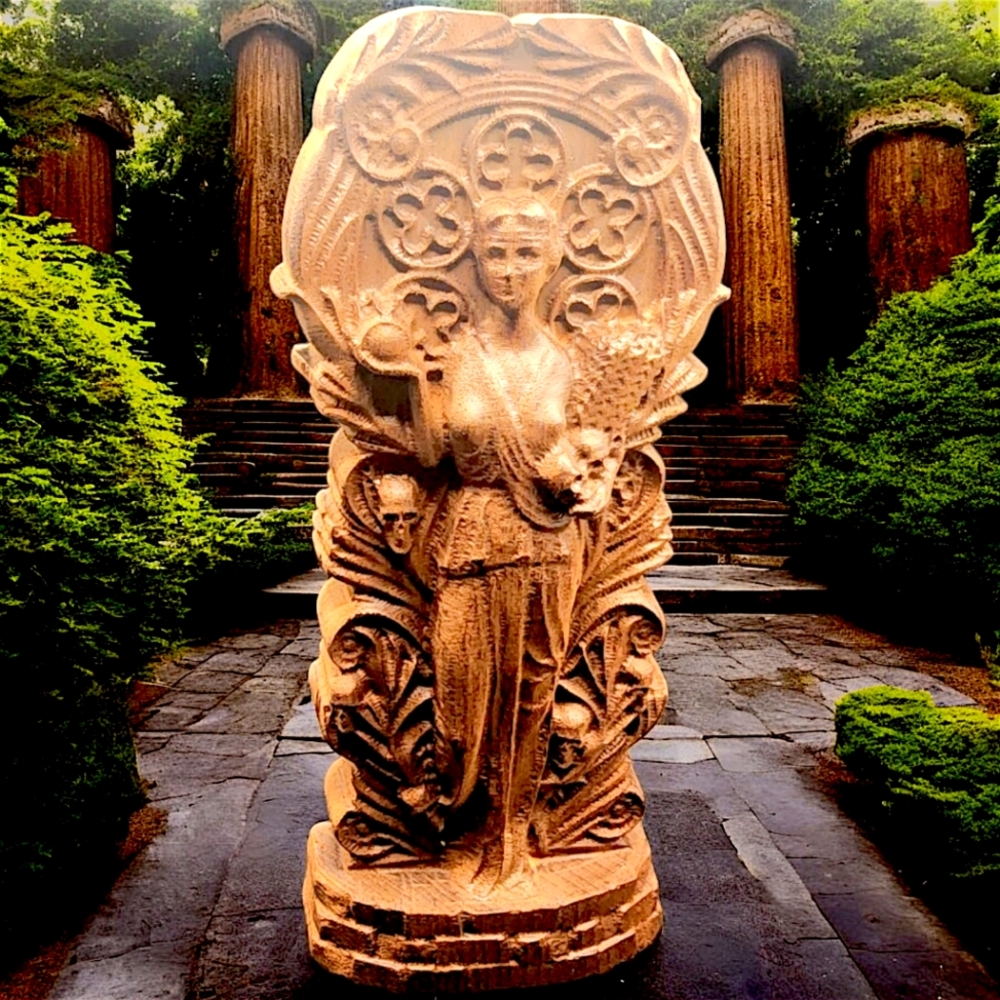 Persephone Wooden Statue